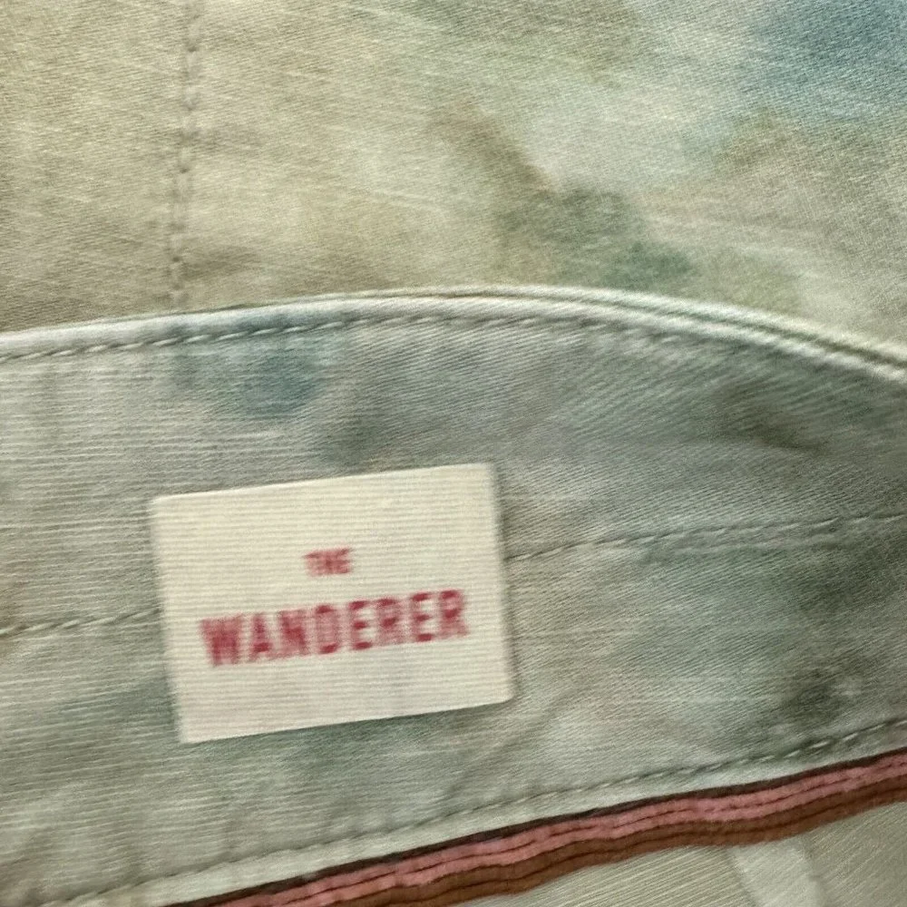 Anthropologie The Wanderer Pants Womens Size 29 Tie Dye Green High Rise Pants - Picture 7 of 9